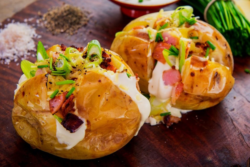 Loaded Baked Potatoes - Grub's Up